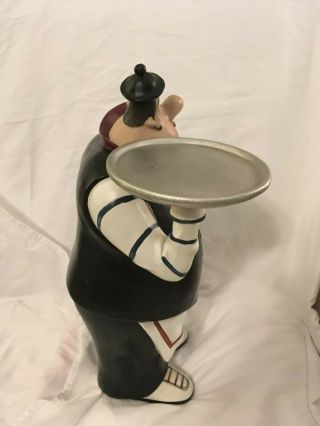 restaurant Vintage statue / figurine French Italian Chef with tray 2