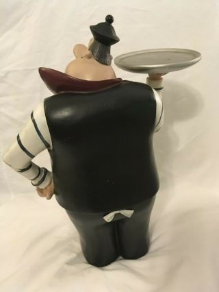 restaurant Vintage statue / figurine French Italian Chef with tray 3