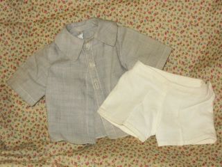 Vintage 16 " Jerri Leeterri Lee Loopy Tag Gray Shirt And White Short Outfit