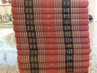 Vintage Childcraft Books 1949 Set Of 12 Vols.  1 - 12 Orange Hardcover