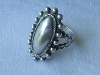 Vintage Sterling Silver 925 Native Navajo Dome Flower Ring Sz 7 Wt 7g