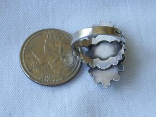 Vintage Sterling Silver 925 Native Navajo Dome Flower Ring sz 7 wt 7g 4