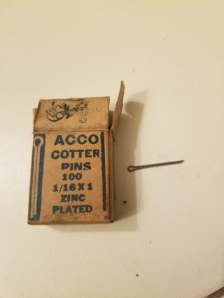 Vintage ACCO Cotter Pins,  100 count 1/16 X 1 3