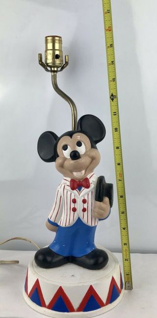 Antique Vintage Mickey Mouse Ceramic Lamp by Walt Disney Productions 8