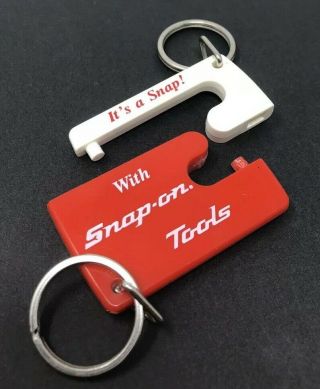 Vintage Snap On Tools Plastic Pull Apart Key Chain Red/white “it’s A Snap” Rare
