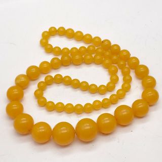 Vintage Yellow Butterscotch Amber Bakelite Bead Ladies Necklace