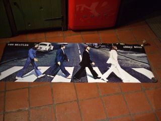 Vintage Beatles Abbey Road Poster Very Large Apple Corps Over 5ft Long And 21 " W