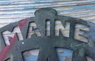Vintage Early Maine AAA License Plate Topper Old Gas Station 2