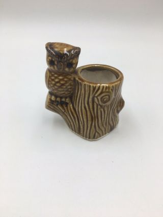 Vintage Ceramic Owl Toothpick Holder Retro