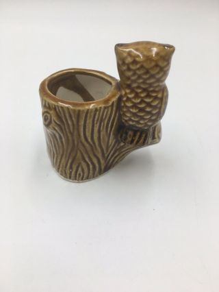 Vintage Ceramic Owl Toothpick Holder Retro 3