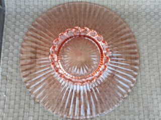 Vintage Pink Depression Glass Ribbed 12 - 1/2 