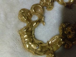 PAULINE RADER Vintage Mythical Victorian Runway Statement Gold Tone Necklace ? 4