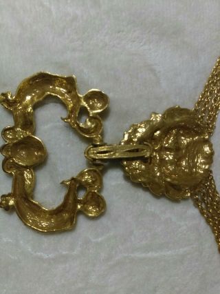 PAULINE RADER Vintage Mythical Victorian Runway Statement Gold Tone Necklace ? 7