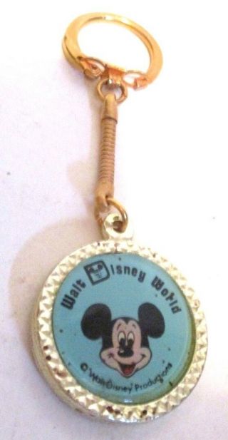 Walt Disney World Logo Mickey Mouse Castle Keyring Key Chain Vintage Souvenir
