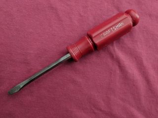 Craftsman " Vintage " Red Handle,  Flat - Tip Screwdriver,  (41760) Made In Usa