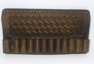 Vintage Bianchi Leather Ammo Holder Brown.  38/.  357