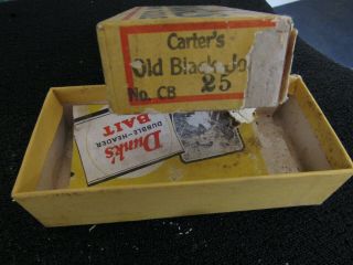Vintage Carter ' s Bestever Dunk ' s Old Black Joe lure with paper insert 7