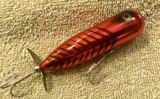 Fishing Lure James Heddon Magnum Torpedo Rare Red Chrome Beauty Tackle Box Bait 2