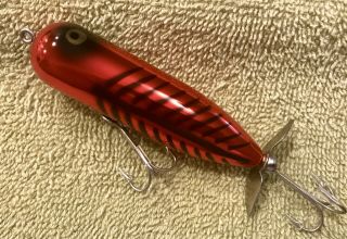 Fishing Lure James Heddon Magnum Torpedo Rare Red Chrome Beauty Tackle Box Bait 3