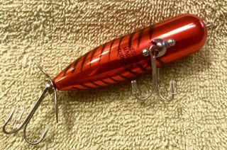 Fishing Lure James Heddon Magnum Torpedo Rare Red Chrome Beauty Tackle Box Bait 4