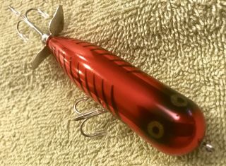Fishing Lure James Heddon Magnum Torpedo Rare Red Chrome Beauty Tackle Box Bait 5