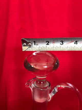 Vintage Stemmed Etched Wine Decanter With Large Glass Stopper And Handle 3