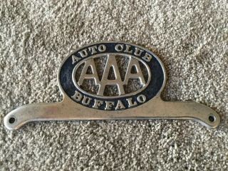 Vintage Aaa Auto Club Buffalo Metal License Plate Topper