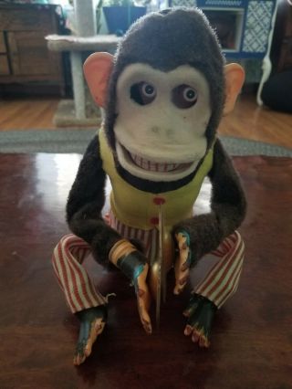 Vintage Musical Jolly Chimp Monkey Toy With Cymbals - Mostly