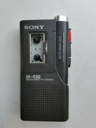Sony M - 430 Handheld Cassette Voice Recorder Pre - Owned,  Vintage