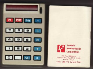 Vintage Summit Se 88m Rechargeable Electronic Calculator With Case,  Instructions