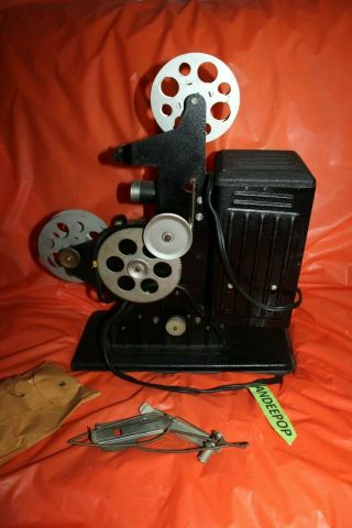 Vintage Keystone Film Movie Reel Projector With Bulb And Spare Parts
