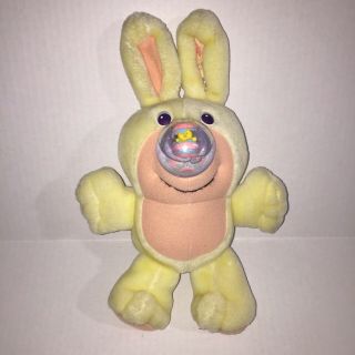 Nosy Bunnies Easter Bunny Bear Stuffed Animal Playskool Chick In Nose Vtg 1989