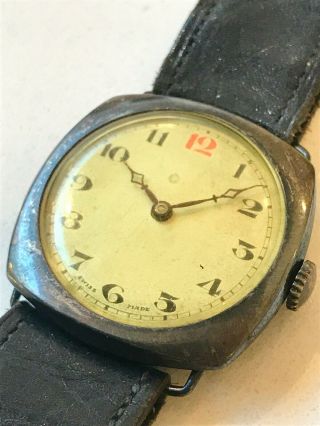 Antique Vintage 1929 Pre Ww2 Trench Military Style Watch Silver 925 Joblot