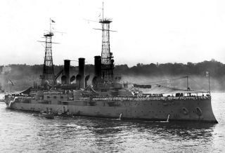 1909 U.  S Battleship Connecticut Vintage Old Photo 13 " X 19 "