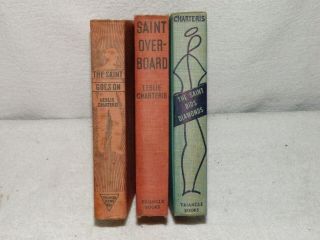 Vintage The Saint Leslie Charteris 3 Triangle Books 1934 1935 36 37 1940 1942