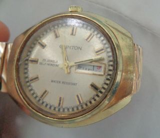 Clinton Vintage Wrist Watch 25 Grams Self Winding W,  Date