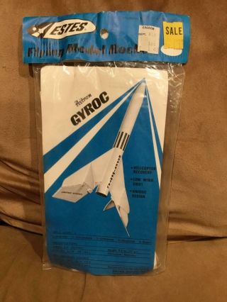 Vintage Estes Astron Rocket Gyroc K - 24 1224 Blue Hang Tag Complete Read 1974 - 78
