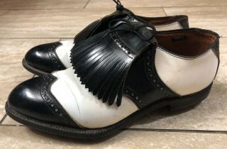 Vintage Johnston & Murphy Aristocraft Greenskeeper Wingtip Golf Shoes Spikes