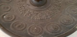 Vintage Antique 19th C.  French Bronze INKSTAND INKWELL urn style coin pattern 3