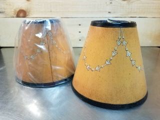 Vintage Pair Over The Bulb 3 " ×6 " ×5.  5 " Lamp Chandelier Shades