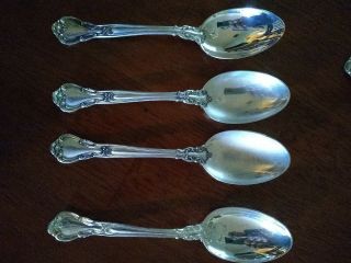 Four 4 Vintage Gorham Sterling Silver Teaspoons,  Spoons Chantilly Pattern
