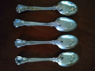 Four 4 Vintage Gorham Sterling Silver Teaspoons,  Spoons Chantilly Pattern 2