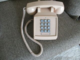 Vintage Telephone Itt Push Button Touch - Tone Beige/pink