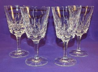 4 Vintage Gorham Crystal 6 " Stemmed White Wine Goblets King Edward Pattern