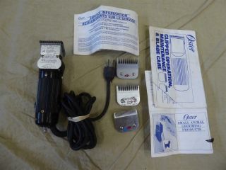 Vintage Oster Progienic Electric Clippers Model 10 W/ 3 Attachments: 5,  7f,  10