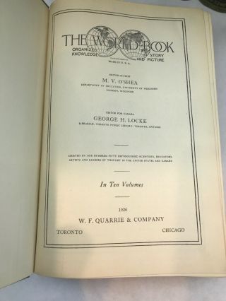 VINTAGE The World Book Encyclopedia 1926 Complete Set 5