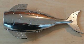 Very Cool Vintage Mid Century Large Chrome Fish Shaped Corkscrew
