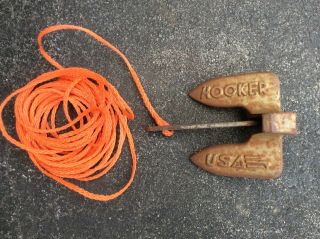Vintage 10 Lbs Boat Anchor,  Hooker Usa,  With 48’ Rope
