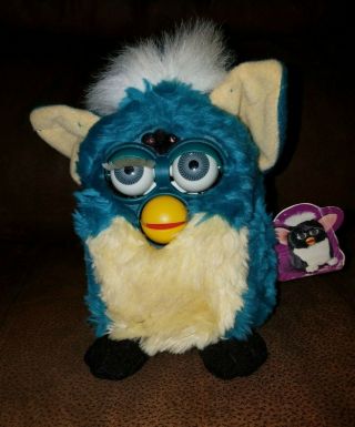 1999 Furby Vintage Teal & Yellow Model 70 - 800 But,