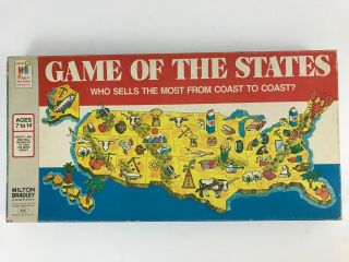 Milton Bradley Game Of The States Vintage 1975 Complete Board Game (4920)